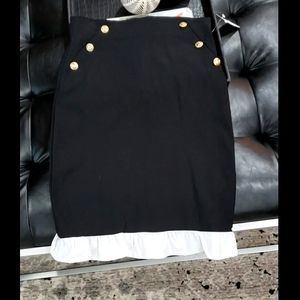 Sexy black pencil skirt with ruffles